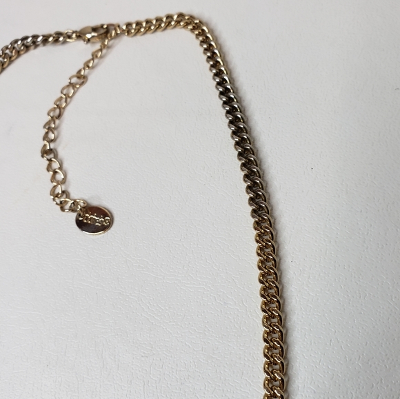 Claire's Bib Necklace Iridescent Ivory Gemstones Gold Tone Metal Shimmer - Picture 12 of 14